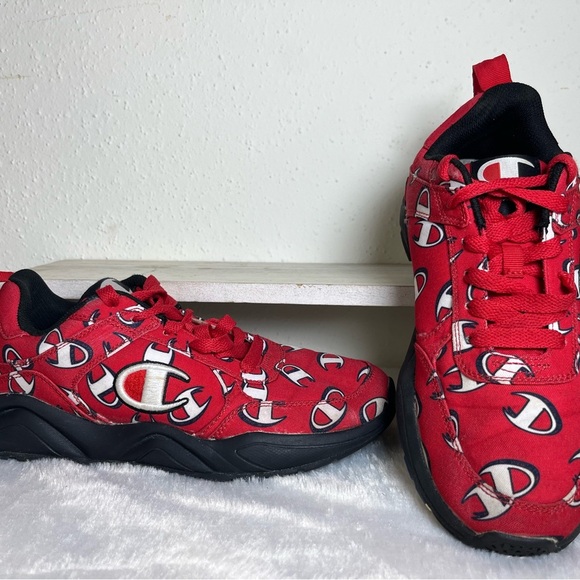 Champion Red and Black Logo Sneakers - Picture 2 of 5